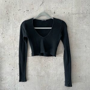 Brandy Melville Cropped Waffle Top